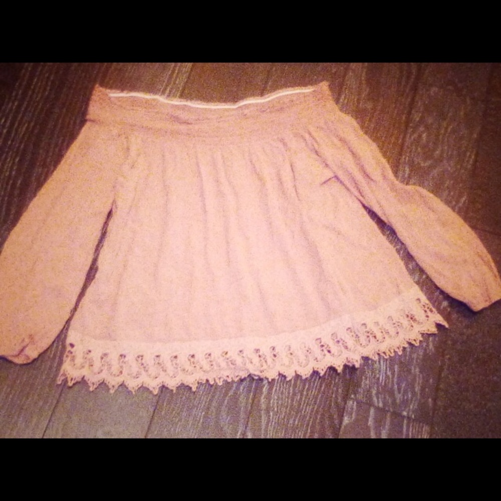 Like new off the shoulder Lacey loose fitted top